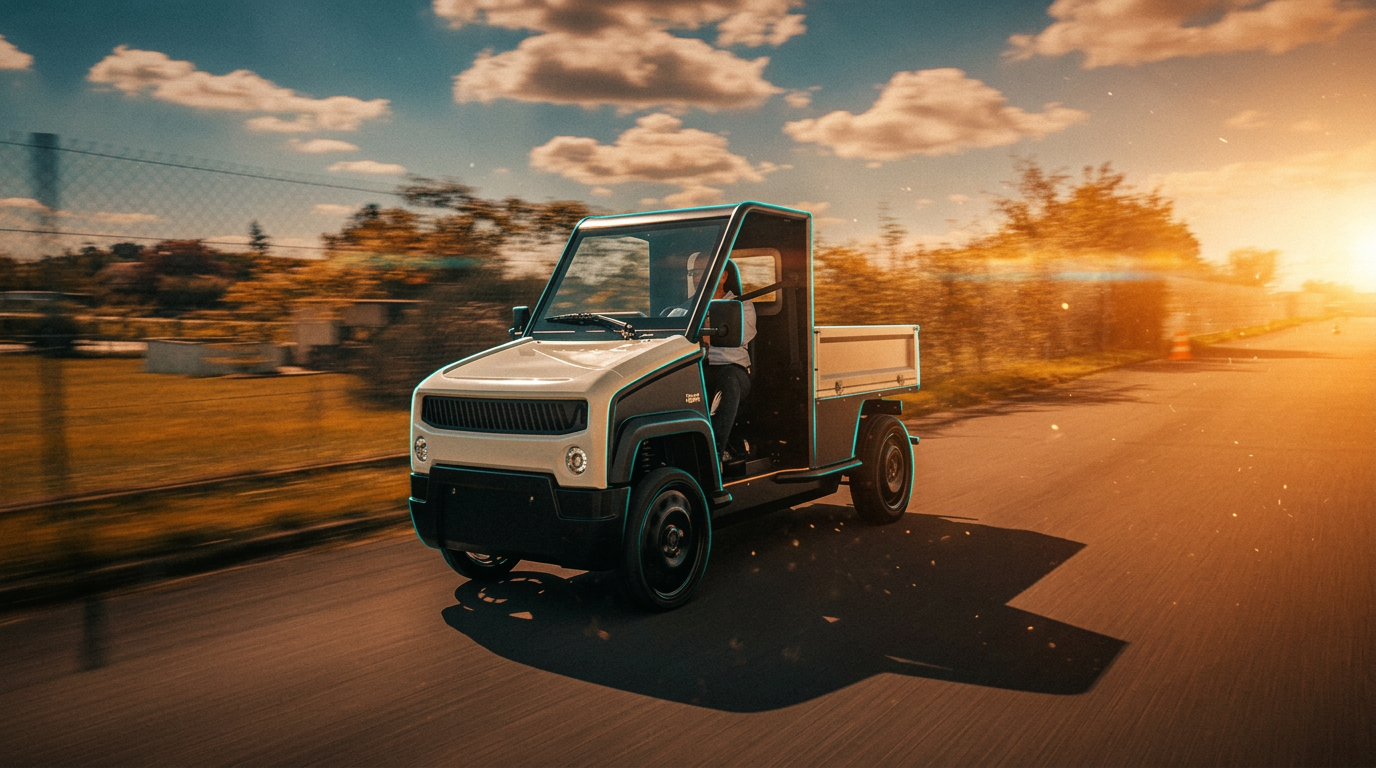 Véhicule utilitaire électrique Midipile en essai sur route
